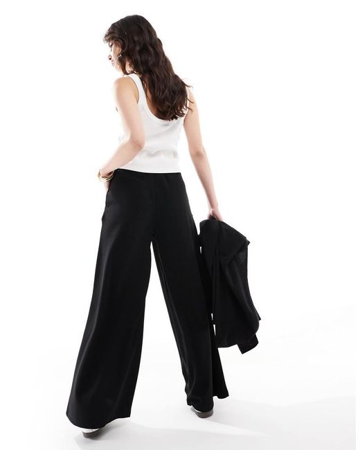 Pantalones De Sastre Negros De Pernera Ancha De (Parte De Un Conjunto) Jdy de color Black