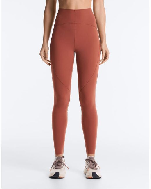 Oysho Red Basic Compressive Ankle-Length Leggings