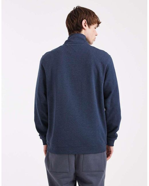 Tommy Hilfiger Blue Chest Flag Logo 1/4 Zip Up Jumper for men