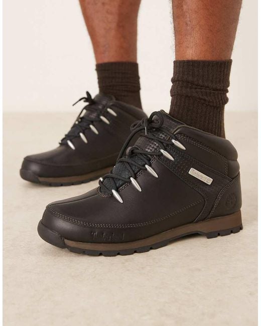 Stivali Medi Stringati Neri, Grano E Marrone Scuro di Timberland in Black da Uomo