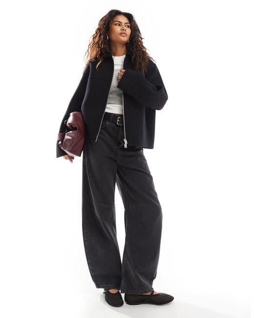 Weekday Black – ari – jacke aus wollmischung
