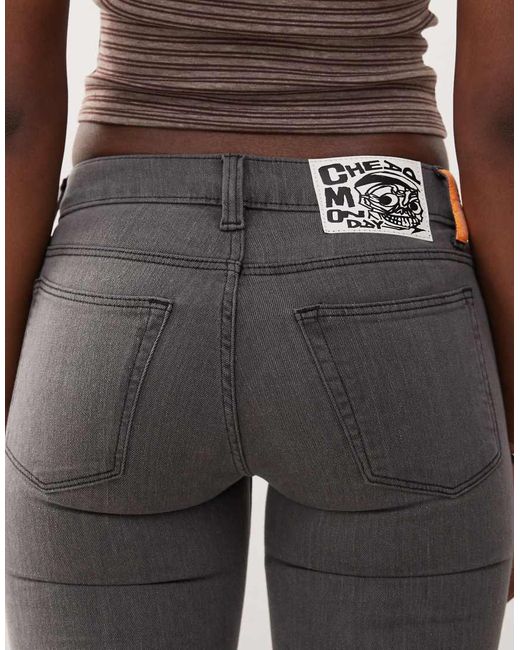 Cheap Monday Gray Sleezie Low Rise Super Stretch Skinny Jeans