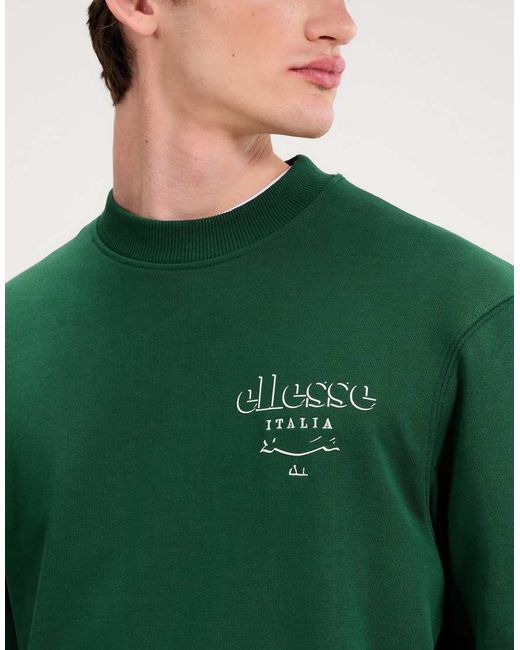 Ellesse Green Scroll Sweatshirt for men
