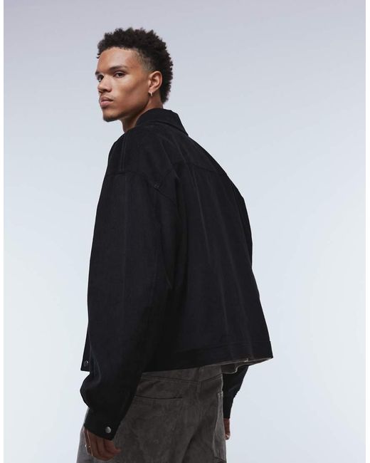 ASOS Blue Cord Harrington Jacket for men
