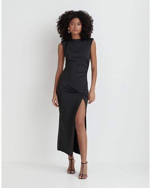 4th & Reckless Black Sleeveless Thigh Split Maxi Dress