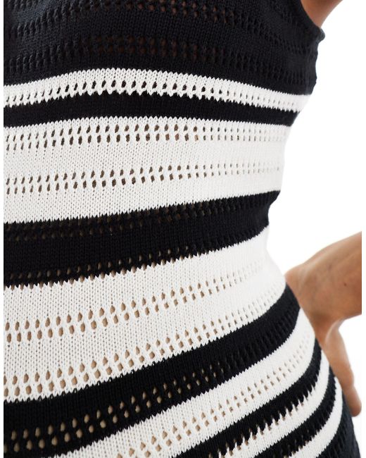 Asos design maternity - robe longue en maille rayée - et crème ASOS en coloris White