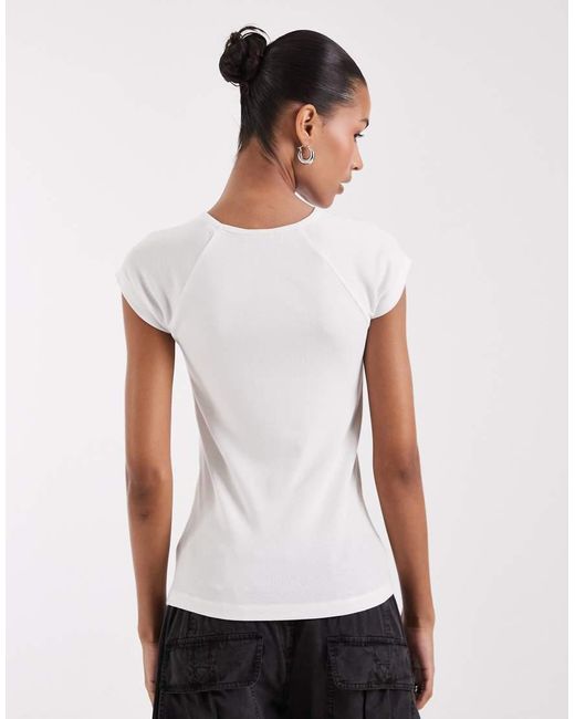 JJXX White Raglan Fitted T-Shirt