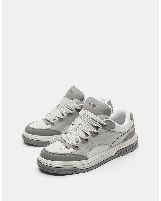 Pull&Bear White Stwd Skate Trainers for men
