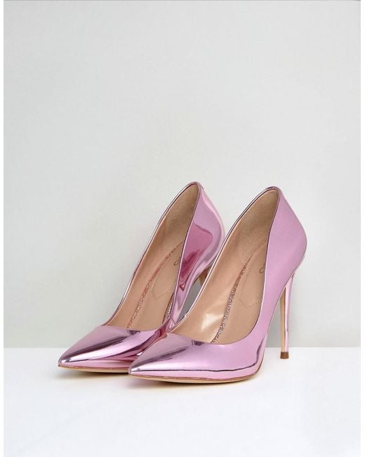 ALDO Stessy Rose Gold Point Pumps in Metallic | Lyst