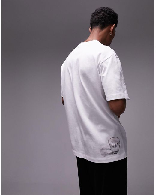 Topman – hochwertiges oversize-t-shirt in White für Herren
