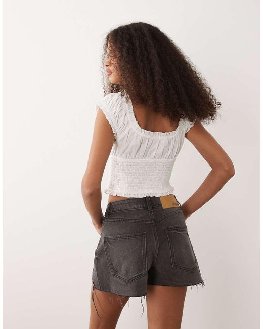 Miss Selfridge Natural Extreme Rip Shorts