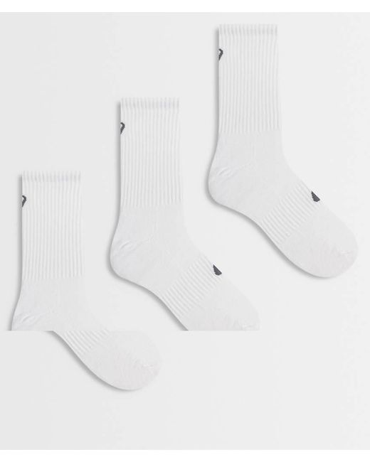 Asics White 3 Pack Crew Sock