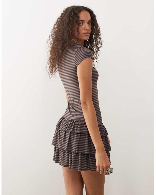 Collusion Natural Ruffle Mini Dress
