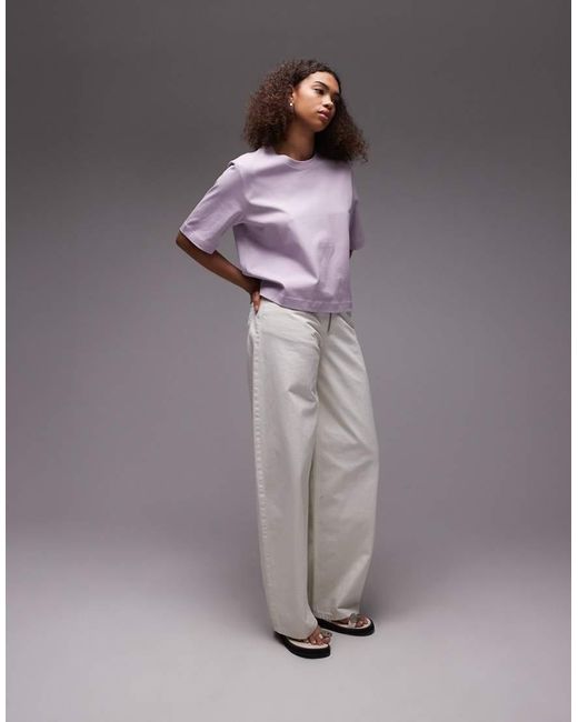 ARKET Recht T-Shirt Van Zware Stof in het Purple