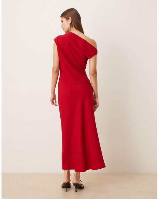 Mango Red Asymmetric Midaxi Dress