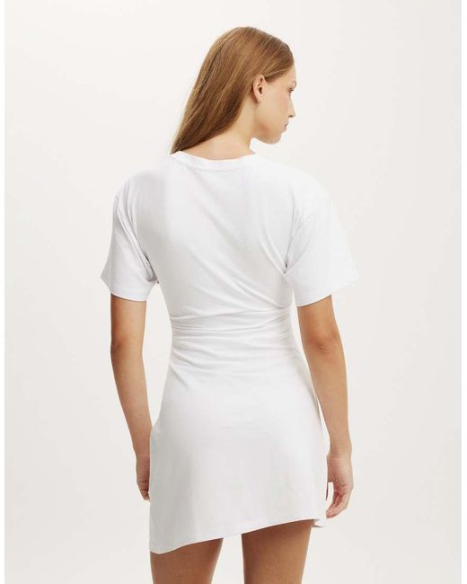Cotton On White Boxy Tuck T-Shirt Mini Dress