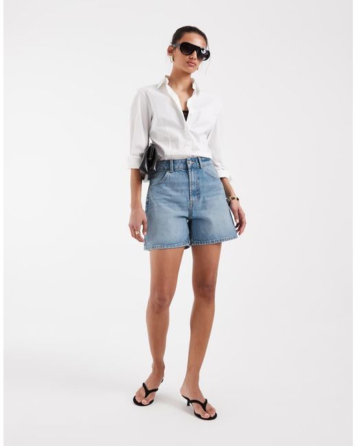 ASOS Blue Denim Dad Short