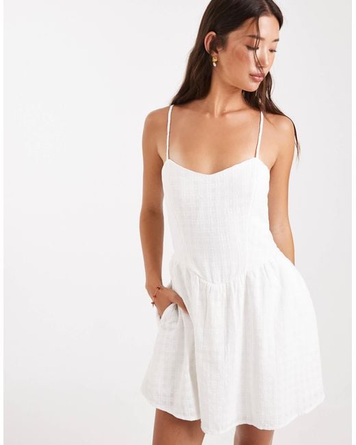 Hollister Open Back Mini Skort Dress in White | Lyst Hollister Open Back Mini Skort Dress in White | Lyst