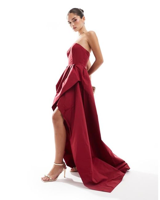 True Decadence Red Hi-Low Hem Maxi Dress