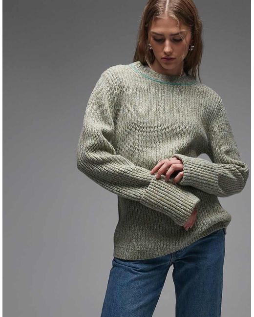 & Other Stories Gray Pure Wool Crew Neck Sweater