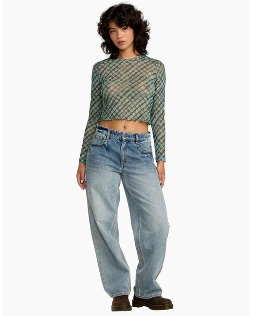RVCA Green River Long Sleeve Crop Top