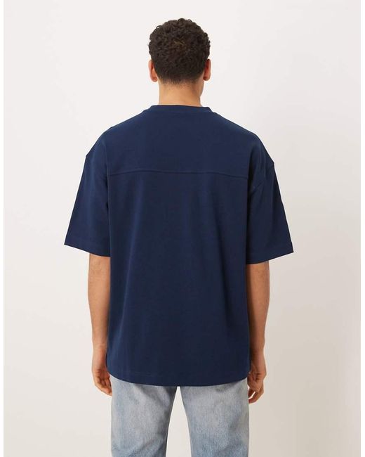 ASOS Blue Circular Design Collection Super Heavyweight Oversized T-Shirt for men