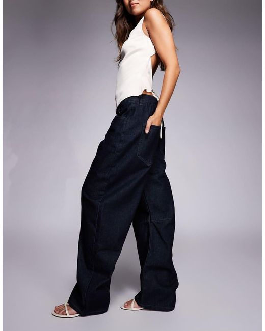 Kaiia Blue Exclusive Cotton Rich Barrel Leg Denim Jeans