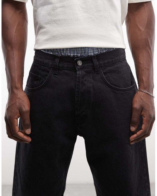 No Problemo White Bagi Denim Shorts for men