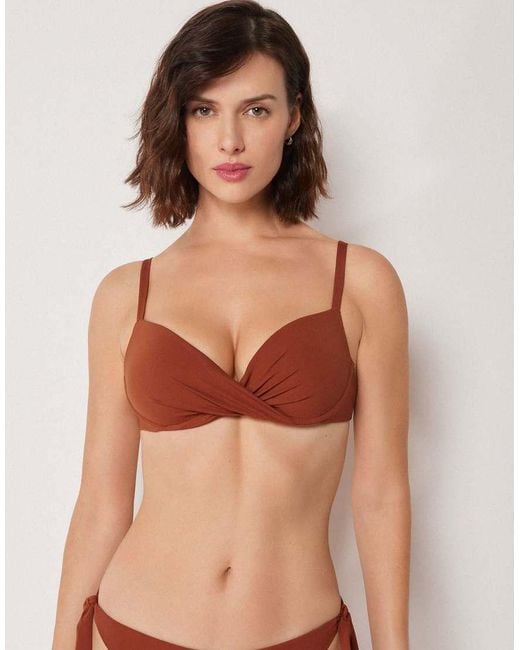 Calzedonia Brown Super Push-Up Bikini Top Premium Fit