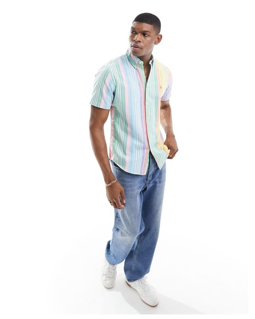 Camisa oxford a rayas multicolores Polo Ralph Lauren de hombre de color Blue