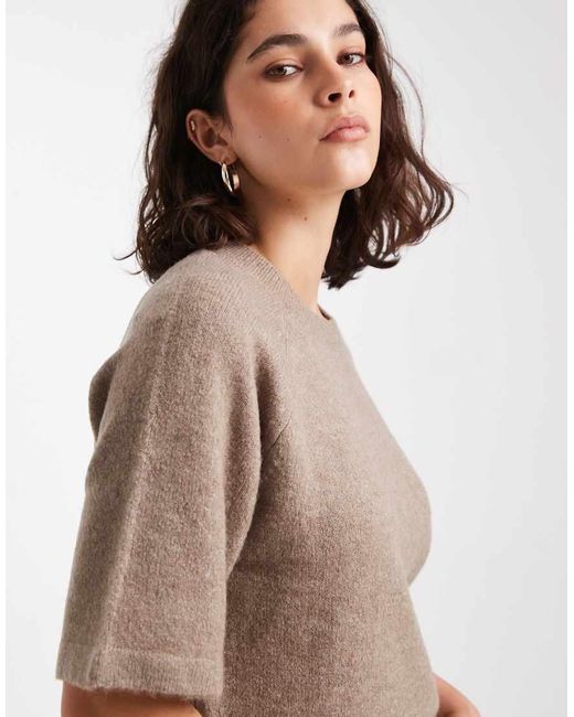 Brave Soul Gray Crew Neck Short Sleeve Knitted T-shirt