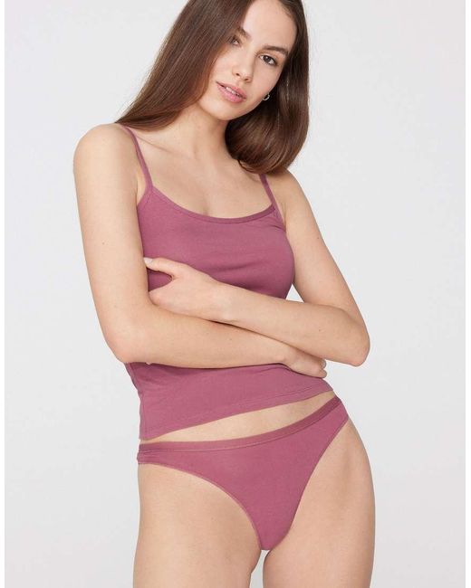 Tezenis Purple Cotton G-String