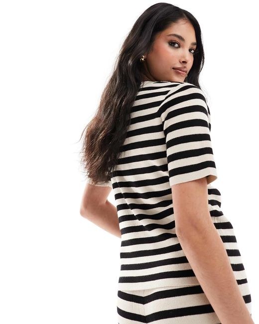 Object Black Short Sleeved Knitted T-shirt Co-ord