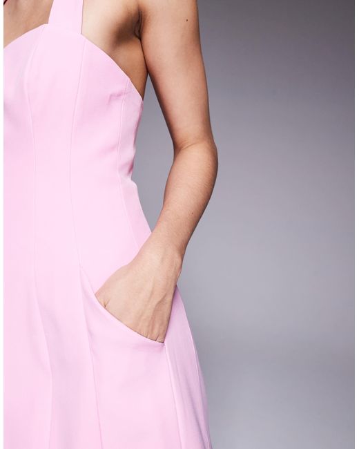 Bardot Nevelle Hourglass Halter Neck Mini Dress in Purple | Lyst