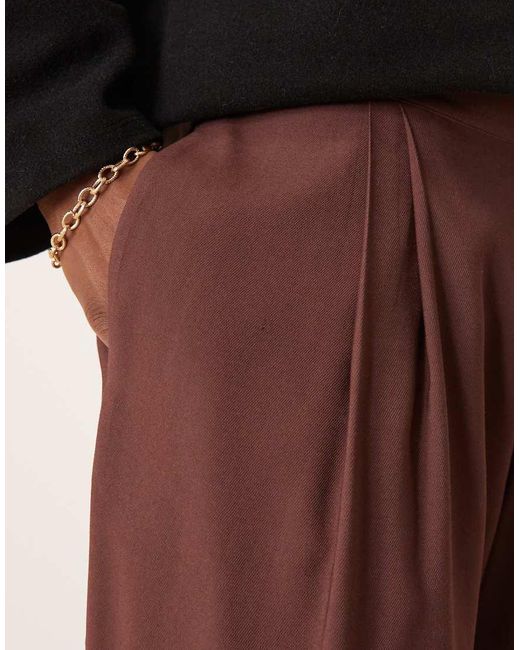 Pantaloni Eleganti A Fondo Ampio Marroni Con Piega Doppia Ed Elastico Sul Retro di ASOS in Natural da Uomo