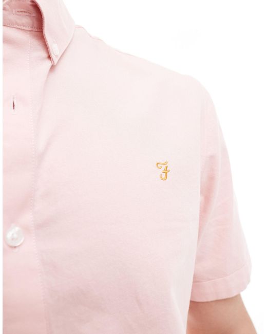 Brewer - camicia a maniche corte di Farah in Pink da Uomo