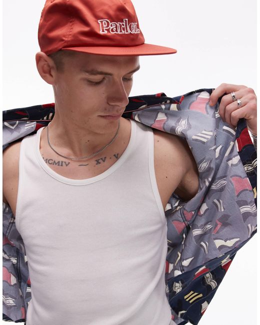 Tommy Hilfiger Blue Poplin All Over Flag Shirt for men