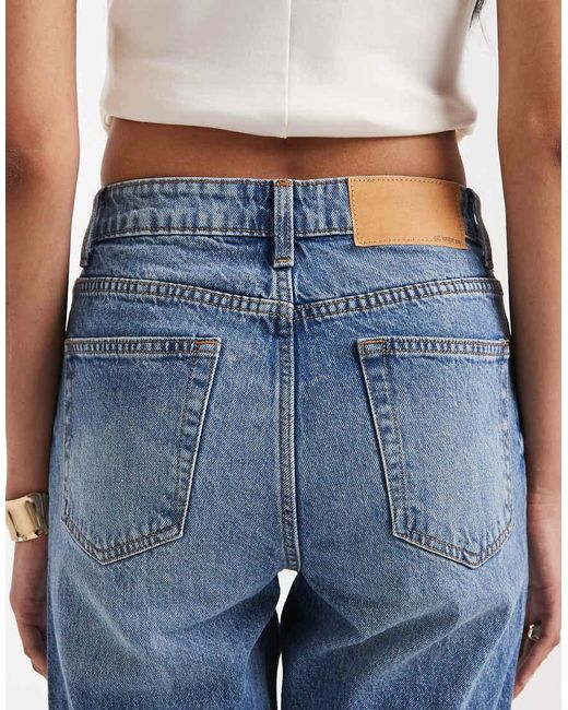 ASOS Blue Asos Design Tall High Waisted Slim Straight Jeans