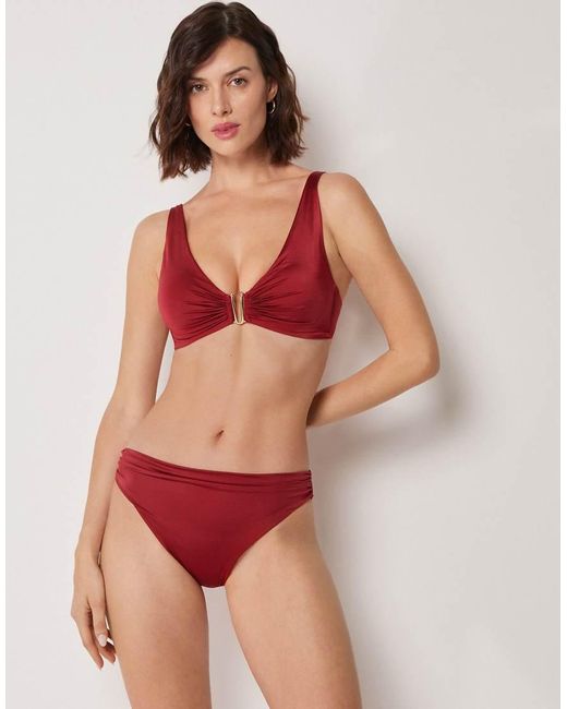 Calzedonia Red Shiny Satin Brassiere Bikini Top