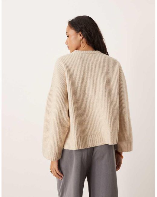 JJXX Natural Oversized Boxy Rib Knit Jumper
