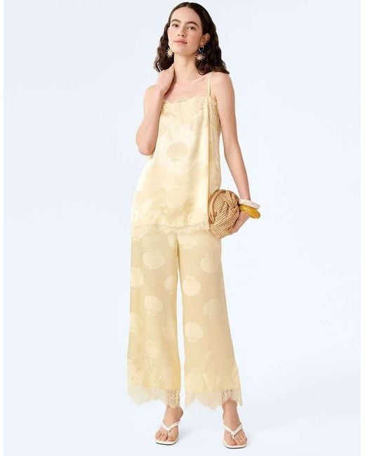 OMNES White Cortez Shell Prince Jacquard High Wait Trouser