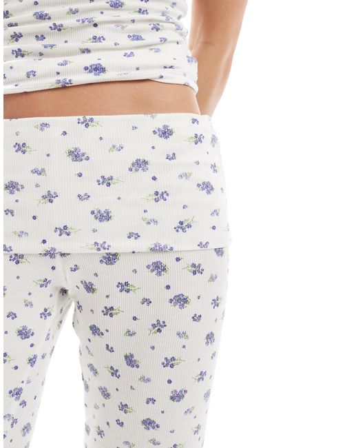 Cotton On White Cotton On Sleep Recovery Roll-waist Lounge Trousers Co-ord