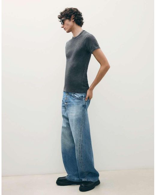 Bershka Blue Boot-cut Jeans for men