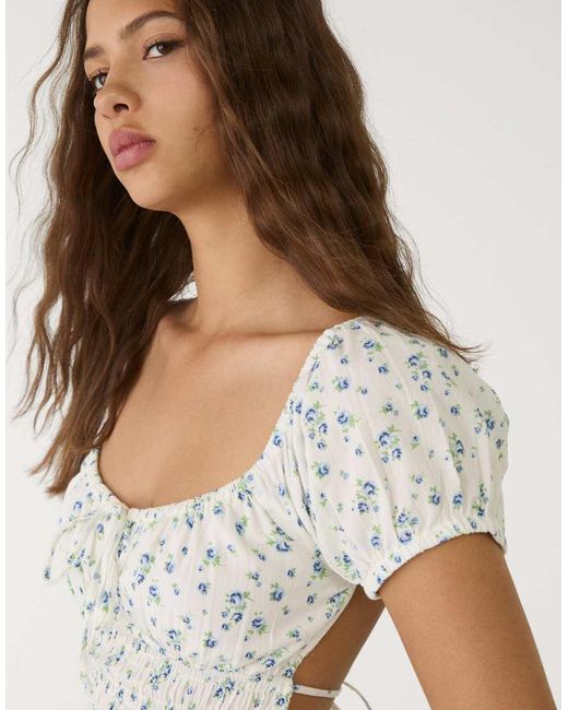 Vestito Corto Écru di Stradivarius in White