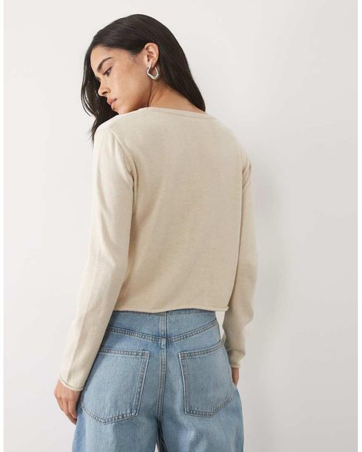 Mango Natural Teen Asymmetric Button Detail Cardigan