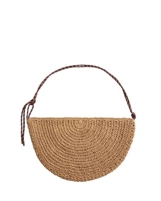 Oysho Natural Raffia-effect Bag