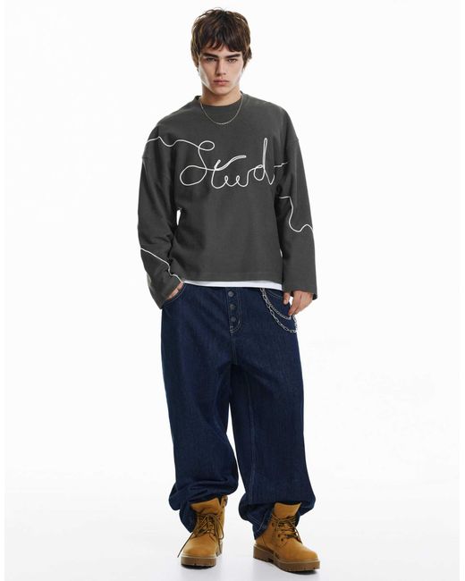 Stwd - sweat à cordon Pull&Bear pour homme en coloris Gray