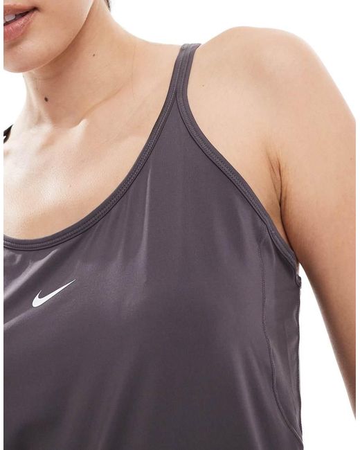 Nike Purple Nike One Training Dri-fit Strappy Vest