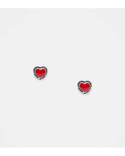 Kingsley Ryan Red Heart Stud Earrings