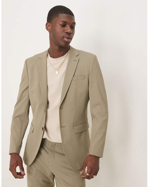 SELECTED Slim-Fit Blazer in het Natural voor heren